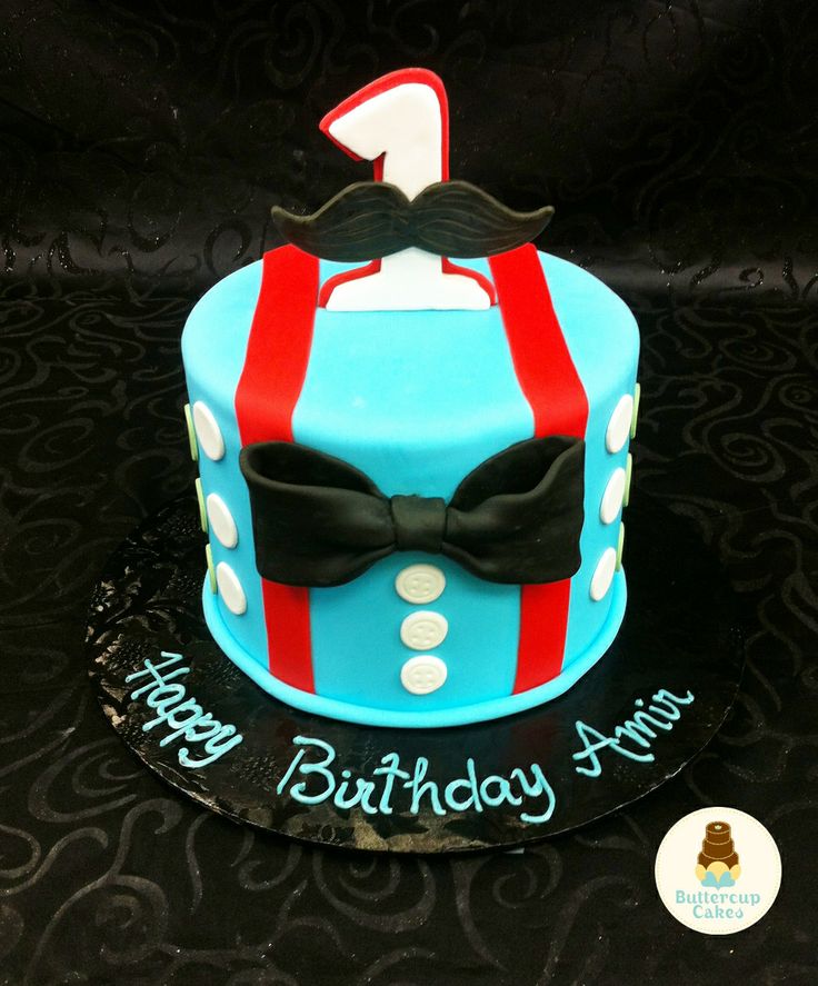 Little Man 1st Birthday Cake