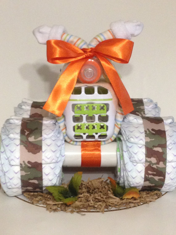Luv My Baby Camo 4 Wheeler Diaper Cake Luv My Baby Camo 4 Wheeler Diaper Cake