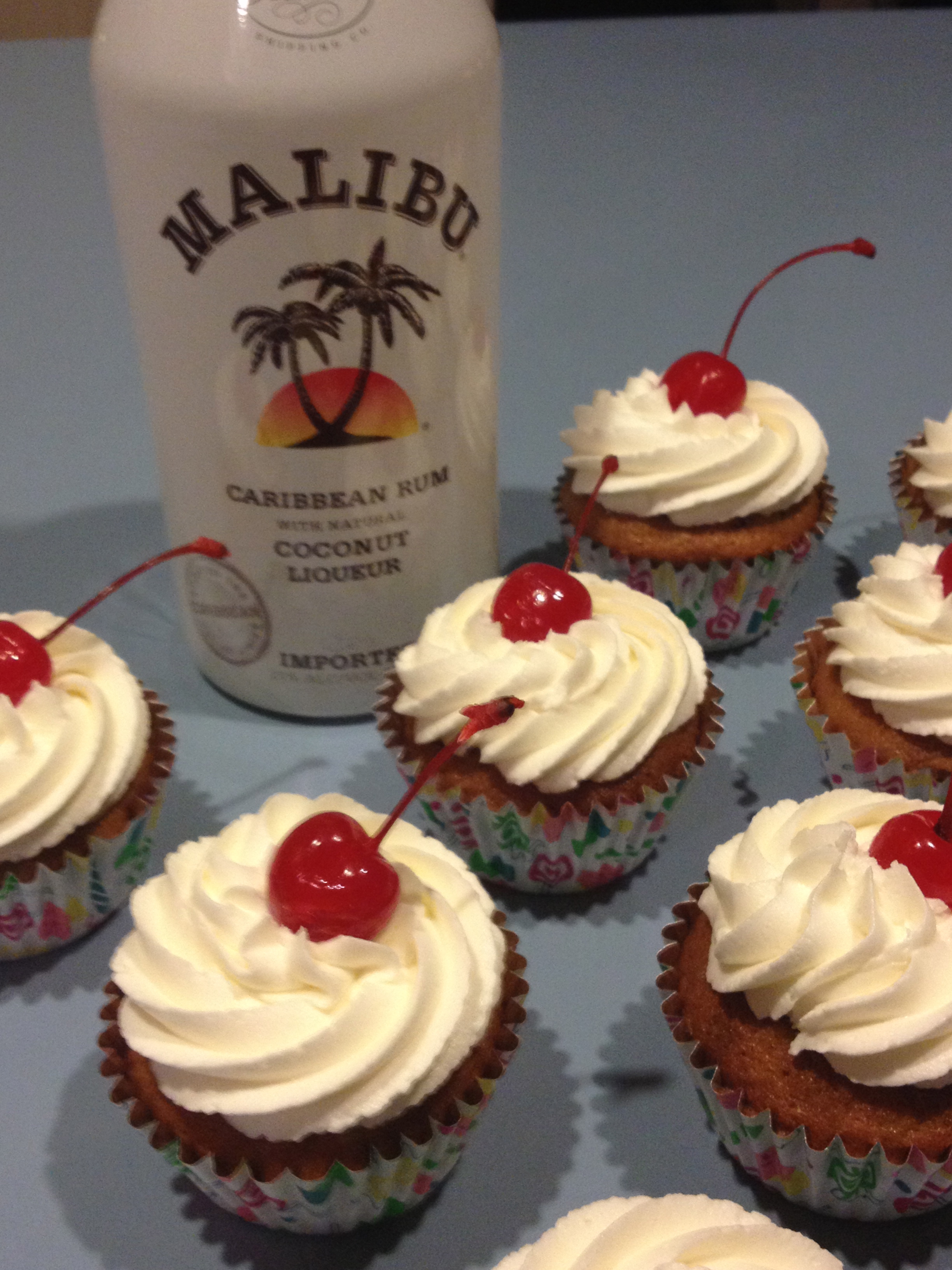 Malibu Rum Pina Colada Cupcakes with Frosting