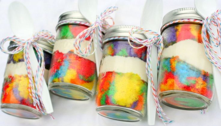 Mason Jar Rainbow Cake