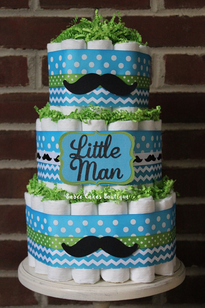 Mustache Baby Shower Cake