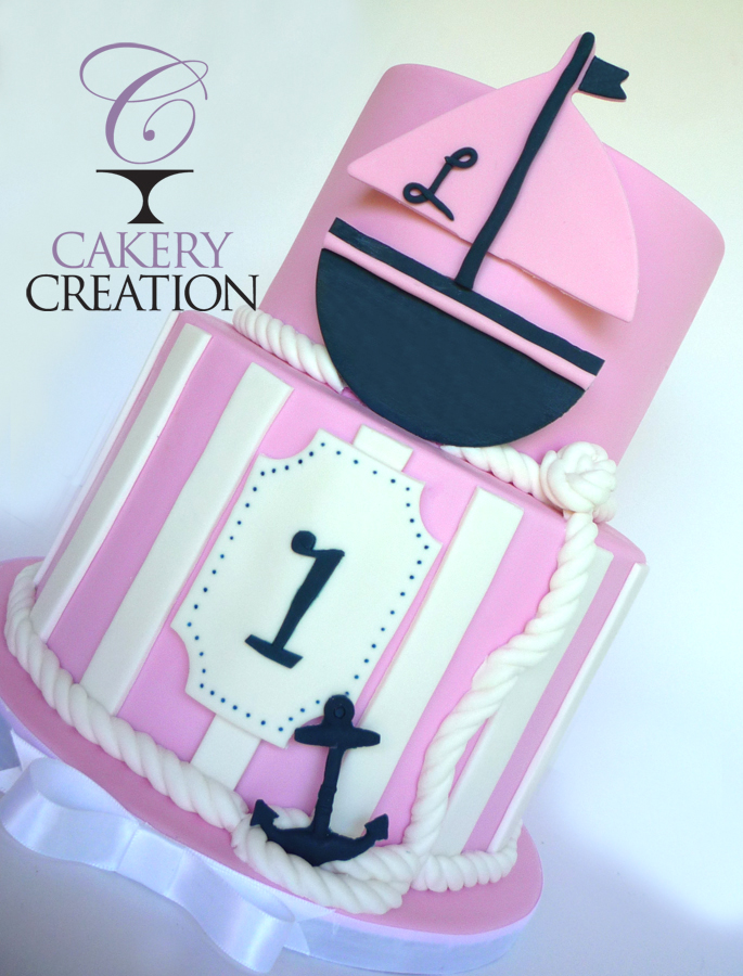 Nautical Girl 1st Birthday Cake Nautical Girl 1st Birthday Cake