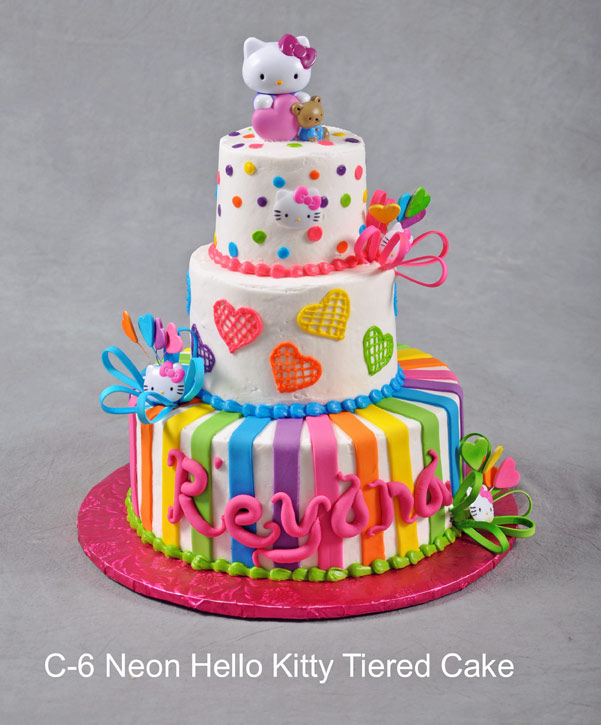 Neon Hello Kitty Birthday Cake