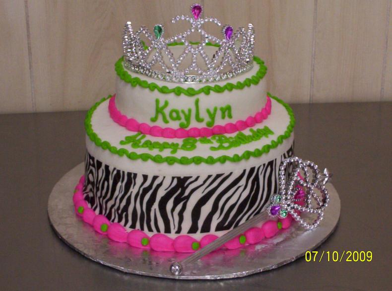 Neon Zebra Print Birthday Cake