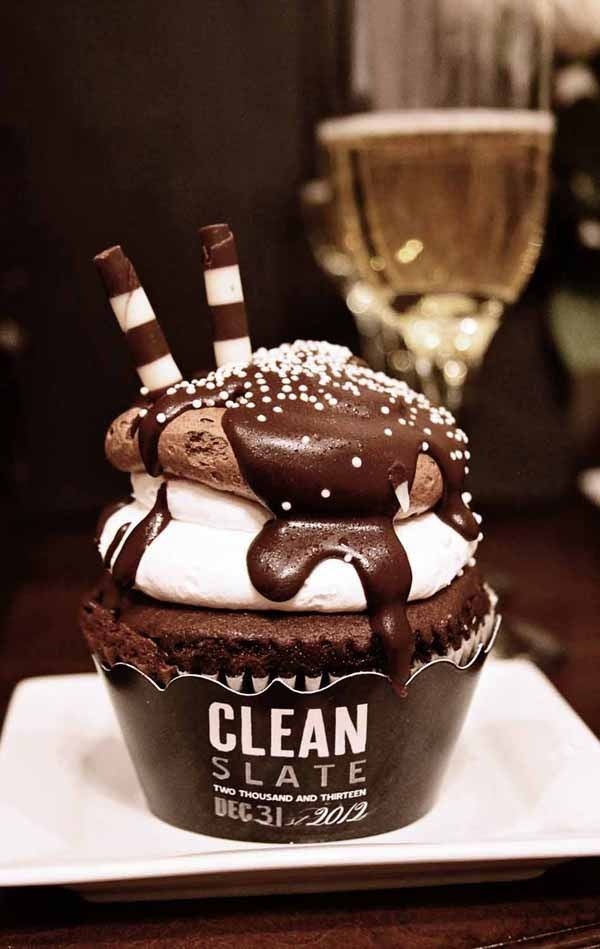 New Year's Eve Chocolate Cupcake