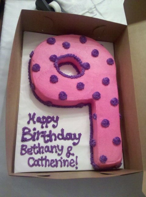Number 9 Birthday Cake