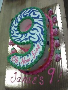 Number 9 Birthday Cake