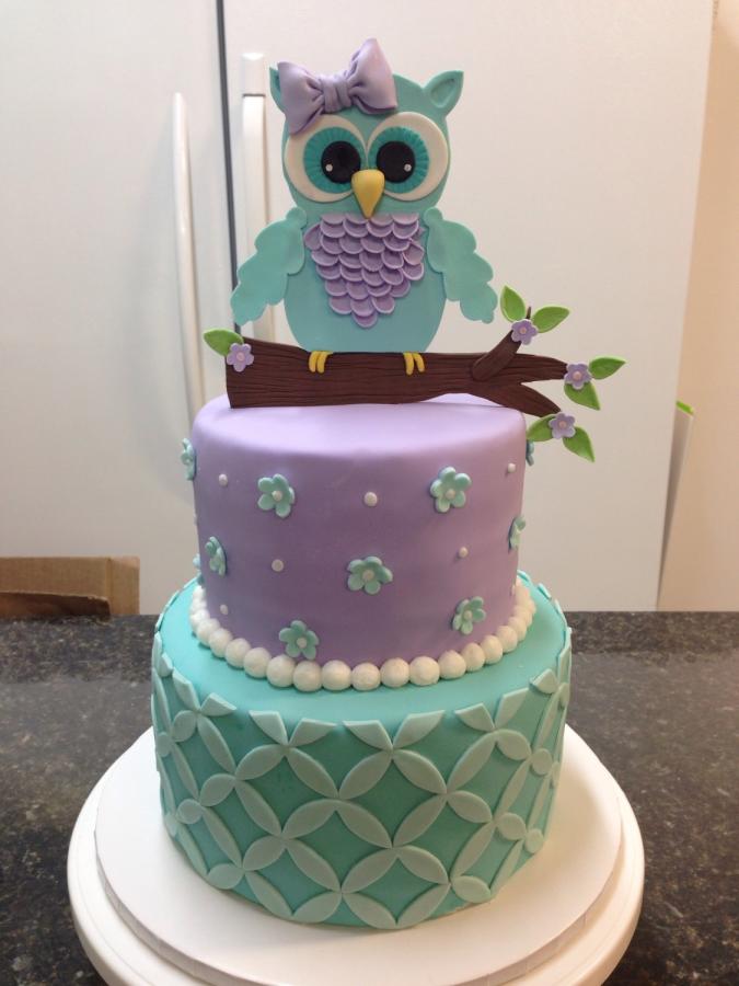 Owl Baby Shower Cake Owl Baby Shower Cake