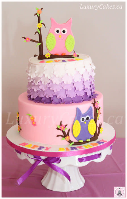 Owl Themed Birthday Cake Owl Themed Birthday Cake