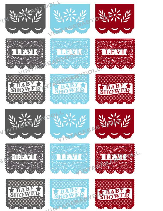 Papel Picado Baby Shower Invitation Papel Picado Baby Shower Invitation