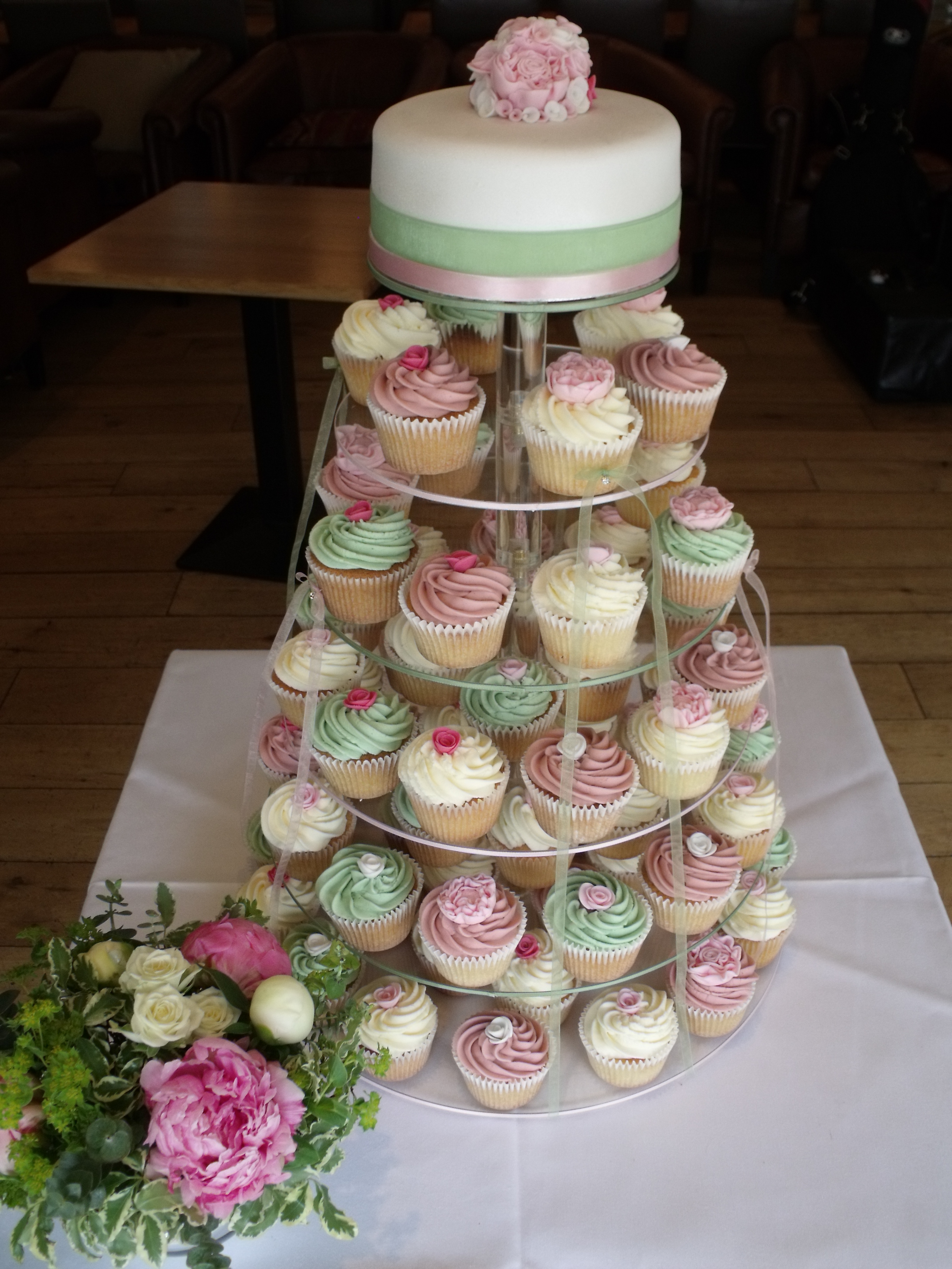 Pastel Wedding Cupcake Tower