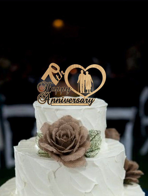 Personalized Anniversary Cake Topper