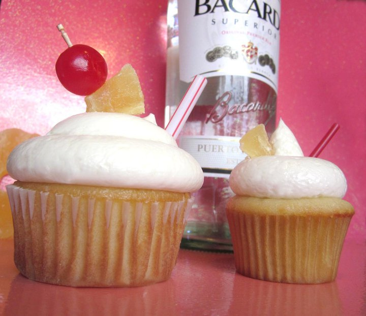 Pina Colada Cupcakes with Rum