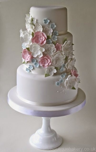 Pink and White Wedding Cake