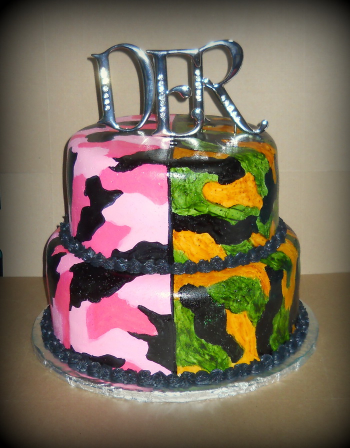 Pink Camo Wedding Cake