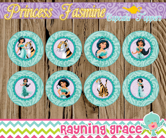 Princess Jasmine Cupcake Toppers Printable