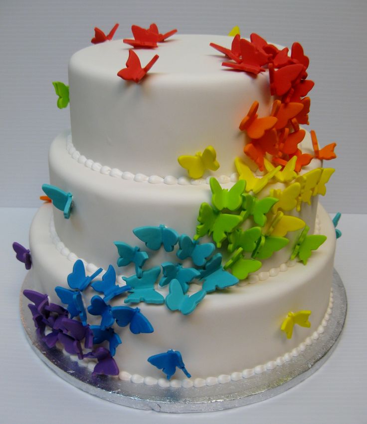 Rainbow Butterfly Birthday Cake Cupcakes