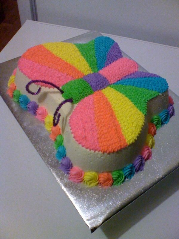 Rainbow Butterfly Birthday Cake