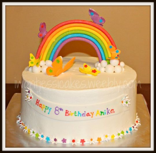 Rainbow Butterfly Birthday Cake