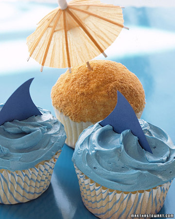Shark and Beach Cupcakes