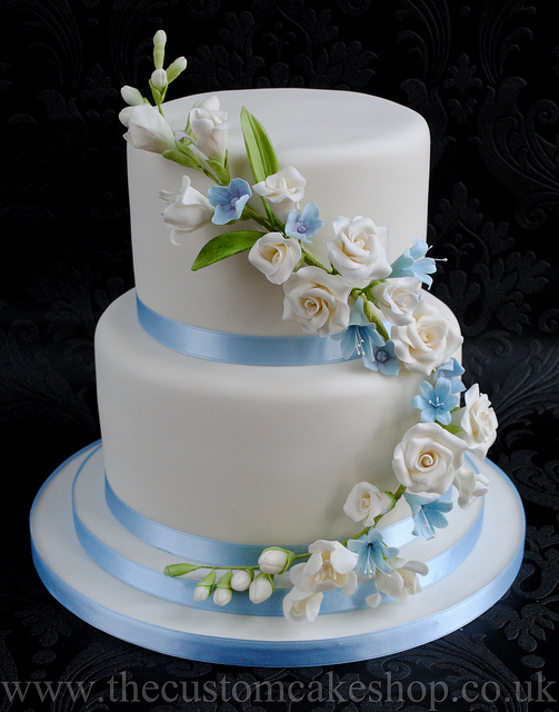 Sky Blue Wedding Cake