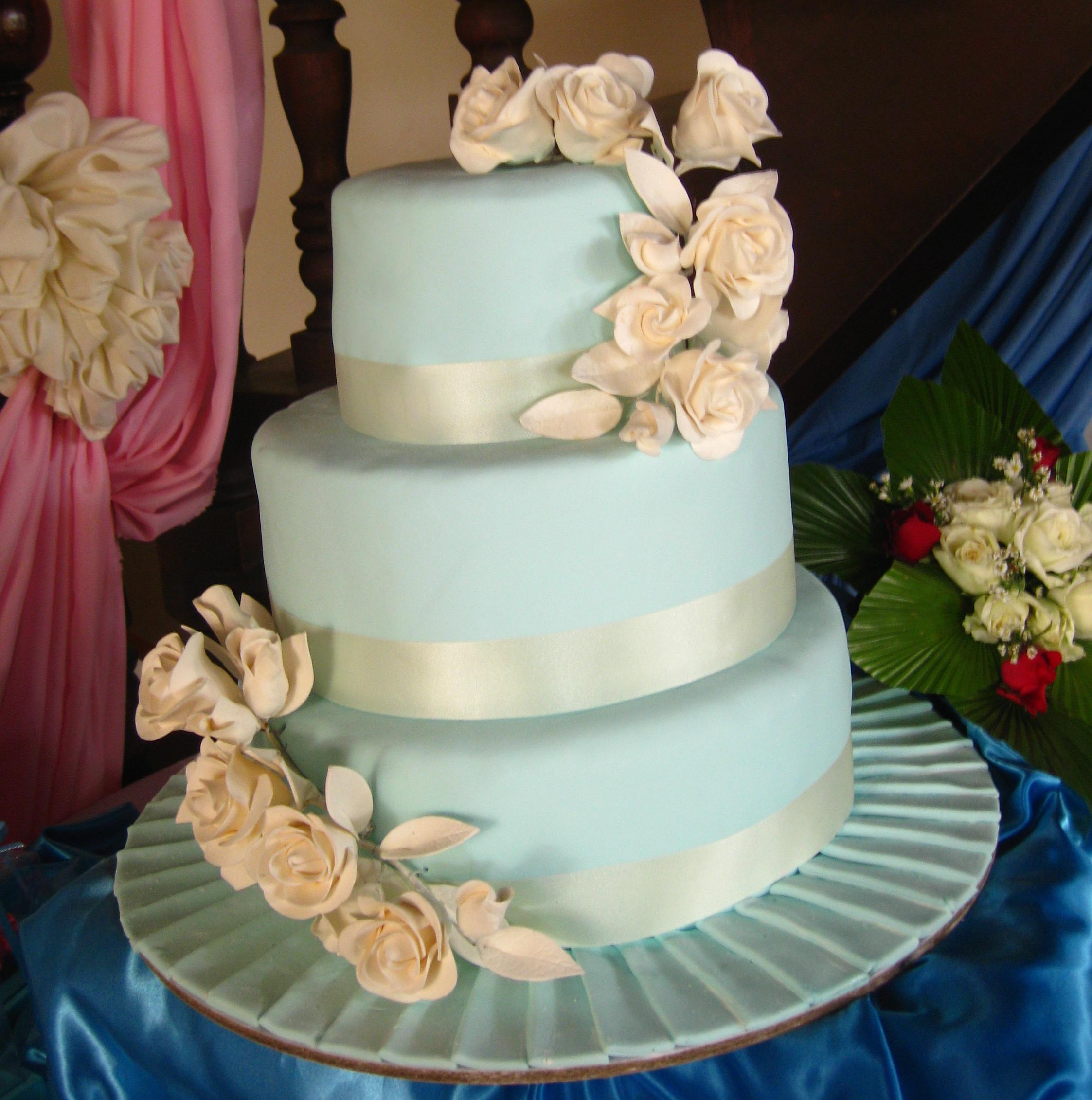 Sky Blue Wedding Cake