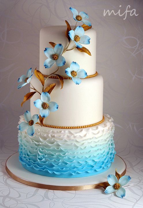 Something Blue Wedding Cake