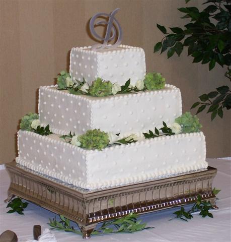 Square Buttercream Wedding Cake