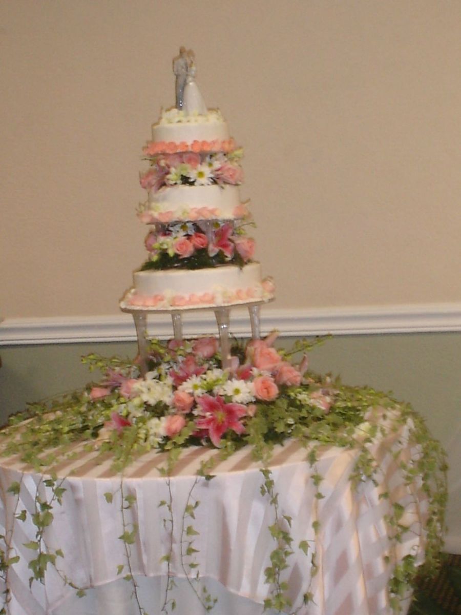 Stargazer Lily Wedding Cake