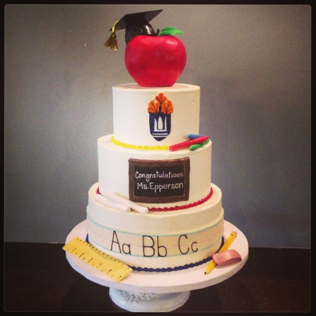 Teacher Themed Graduation Cakes