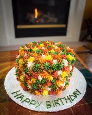 Thanksgiving Themed Birthday Cake