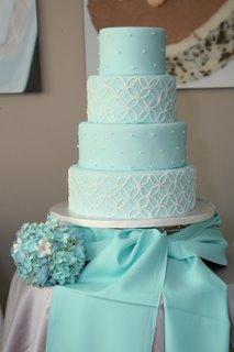 Tiffany Blue and White Wedding Cake