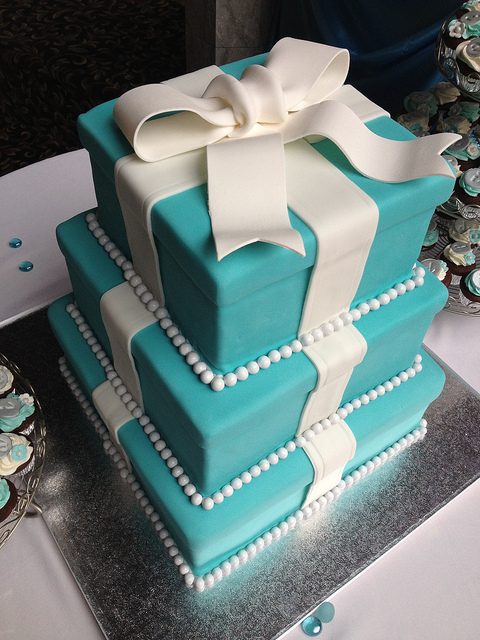 Tiffany Blue Gift Box Cake