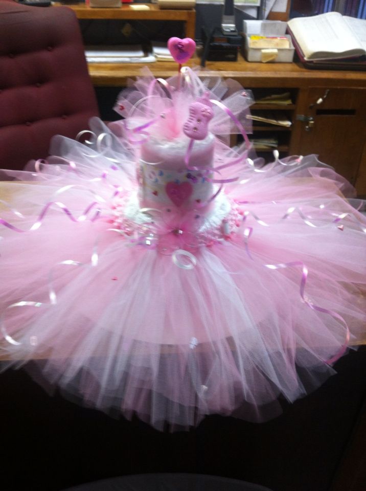 Tutu Baby Shower Diaper Cake Tutu Baby Shower Diaper Cake