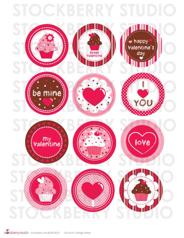 Valentine's Day Cupcake Toppers Printables