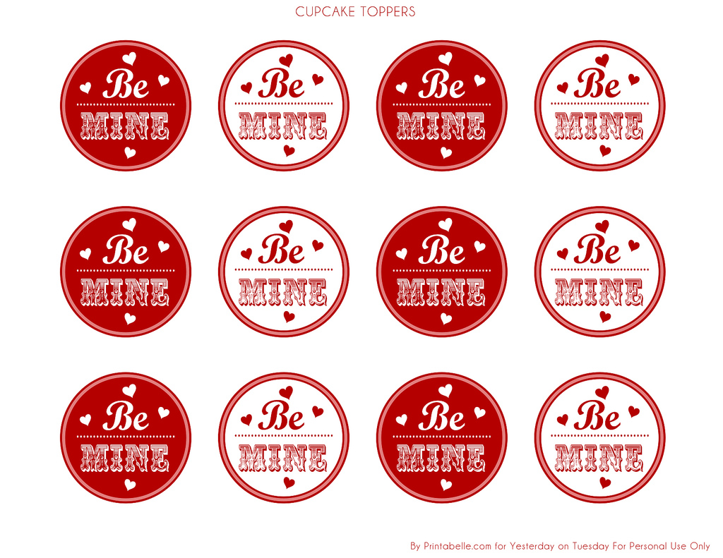 Valentine's Day Cupcake Toppers Printables Valentine's Day Cupcake Toppers Printables