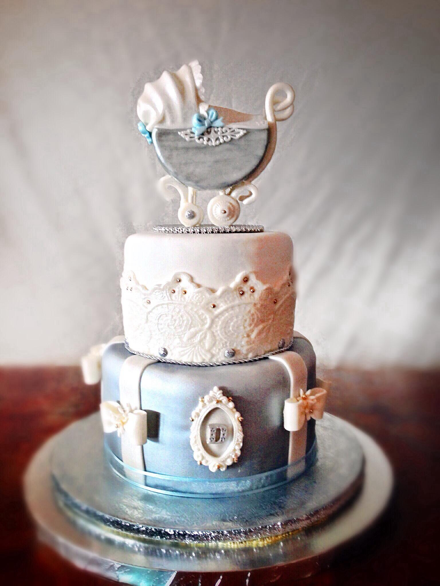 Vintage Baby Boy Shower Cake Vintage Baby Boy Shower Cake