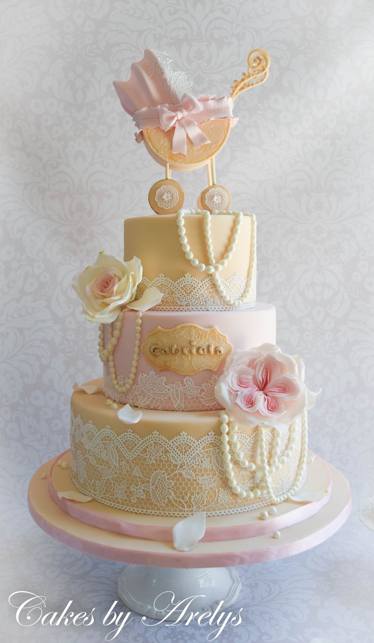 Vintage Baby Shower Cake Vintage Baby Shower Cake