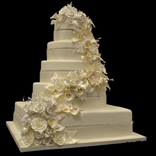 Wedding Cake with Calla Lilies