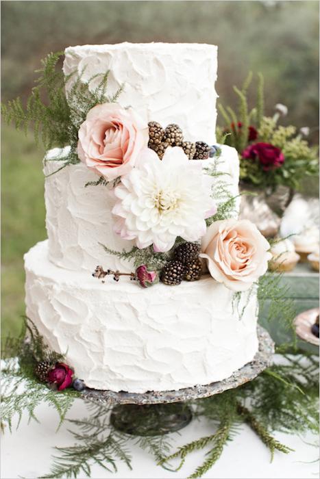 Wedding Cake with Flowers