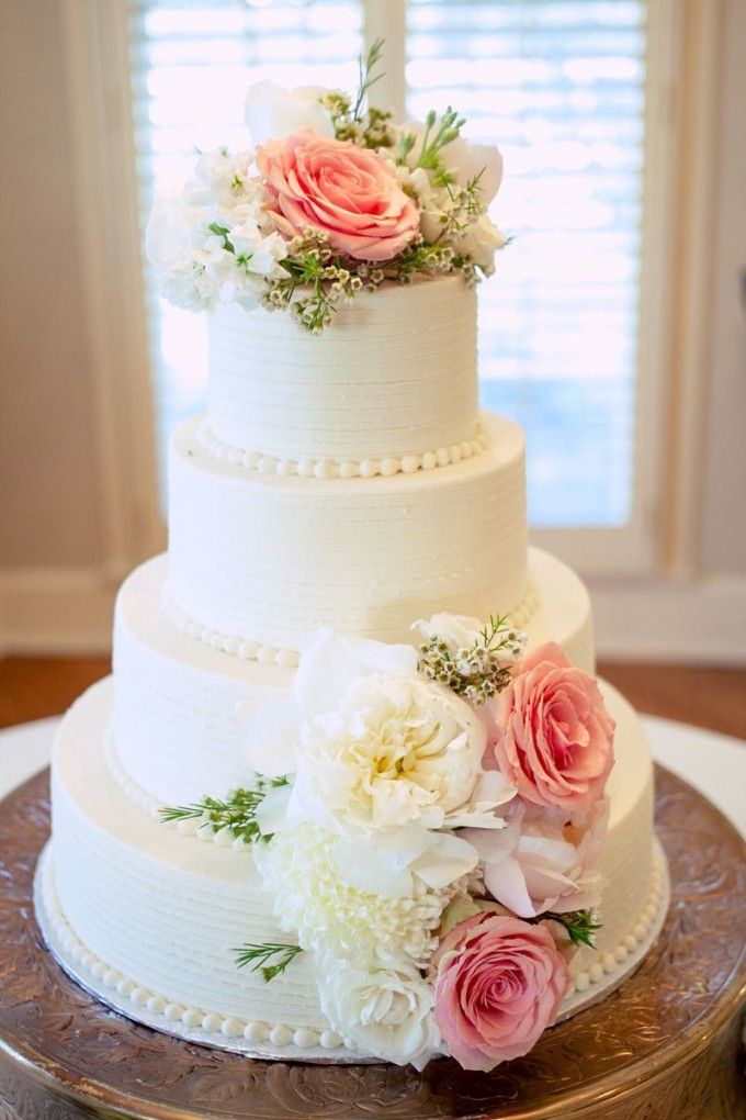 Wedding Cake with Flowers