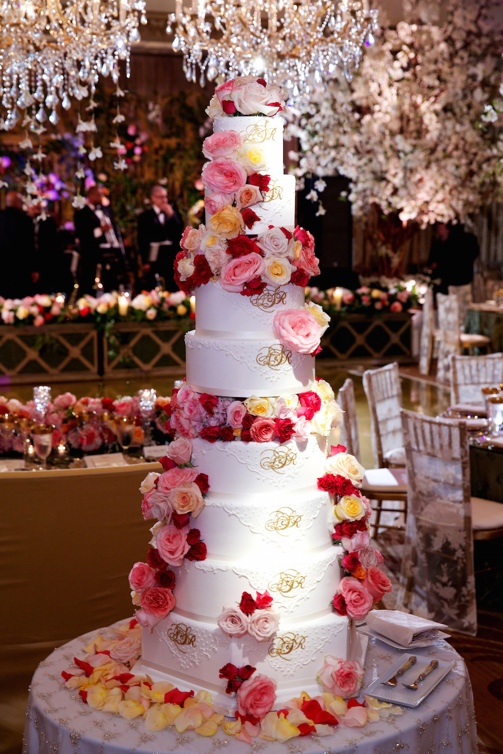 Wedding Cake with Fresh Flowers