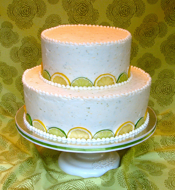 Wedding Cake with Lemon Decorations