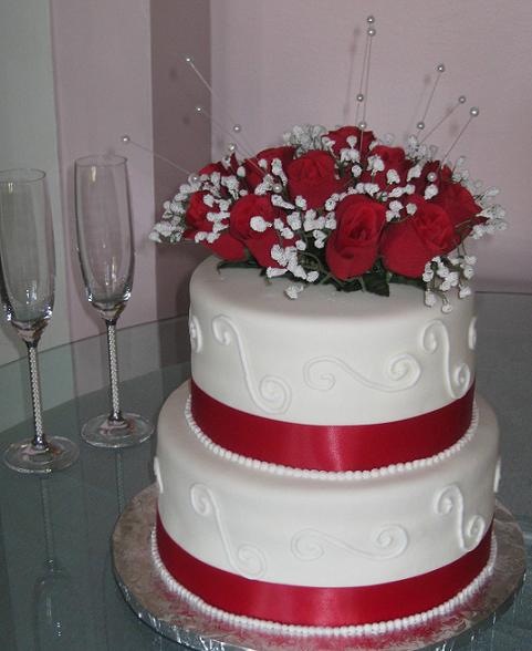Wedding Shower Cake with Roses Wedding Shower Cake with Roses