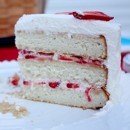 White Cake Strawberry Cream Filling