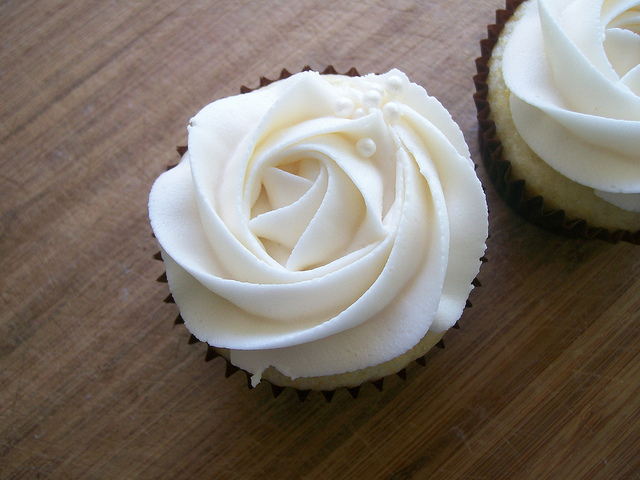 White Rose Wedding Cupcakes