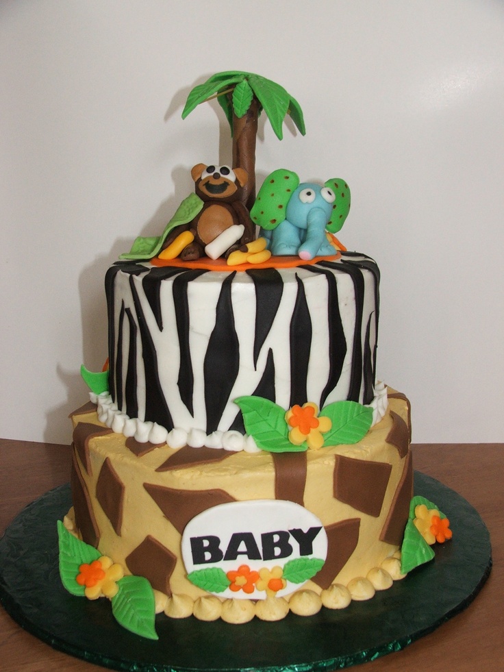 Wild Animal Baby Shower Cake