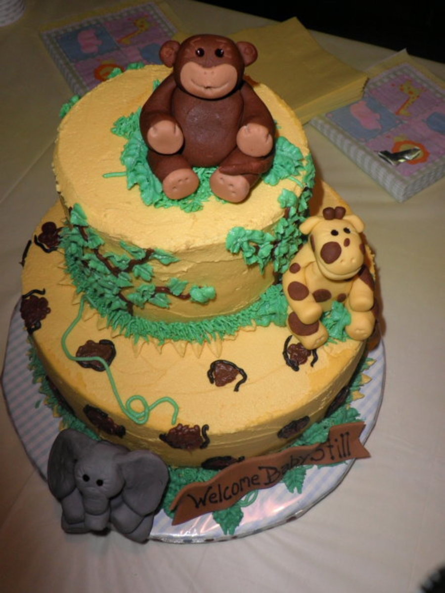 Wild Animal Baby Shower Cake