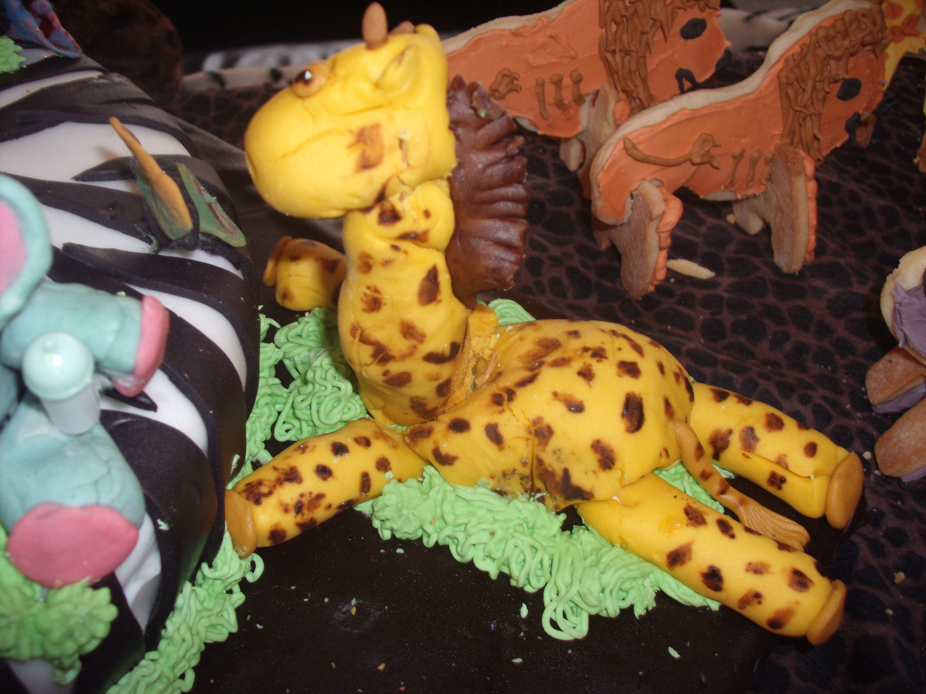 Wild Animal Theme Baby Shower Cakes