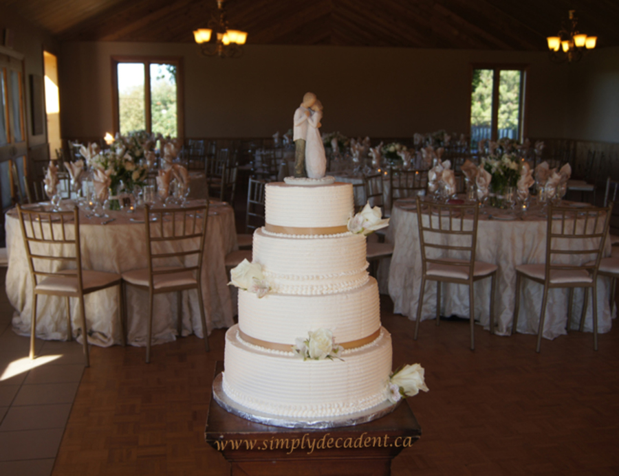 Willow Tree Wedding Cake with Topper